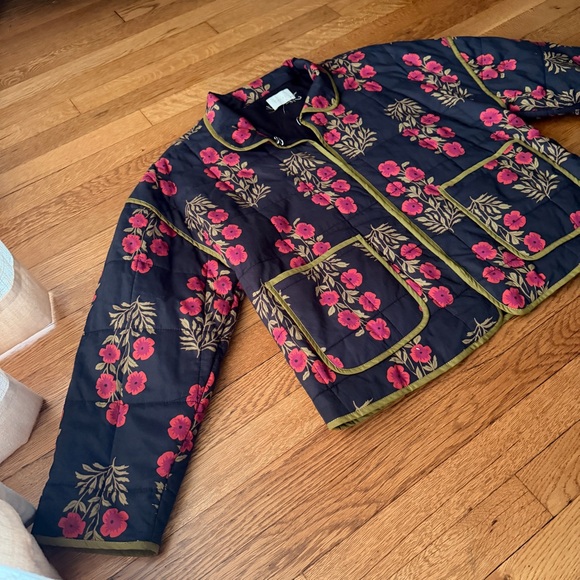 ANTHROPOLOGIE Floral Quilted Jacket - Black and red - Picture 4 of 5
